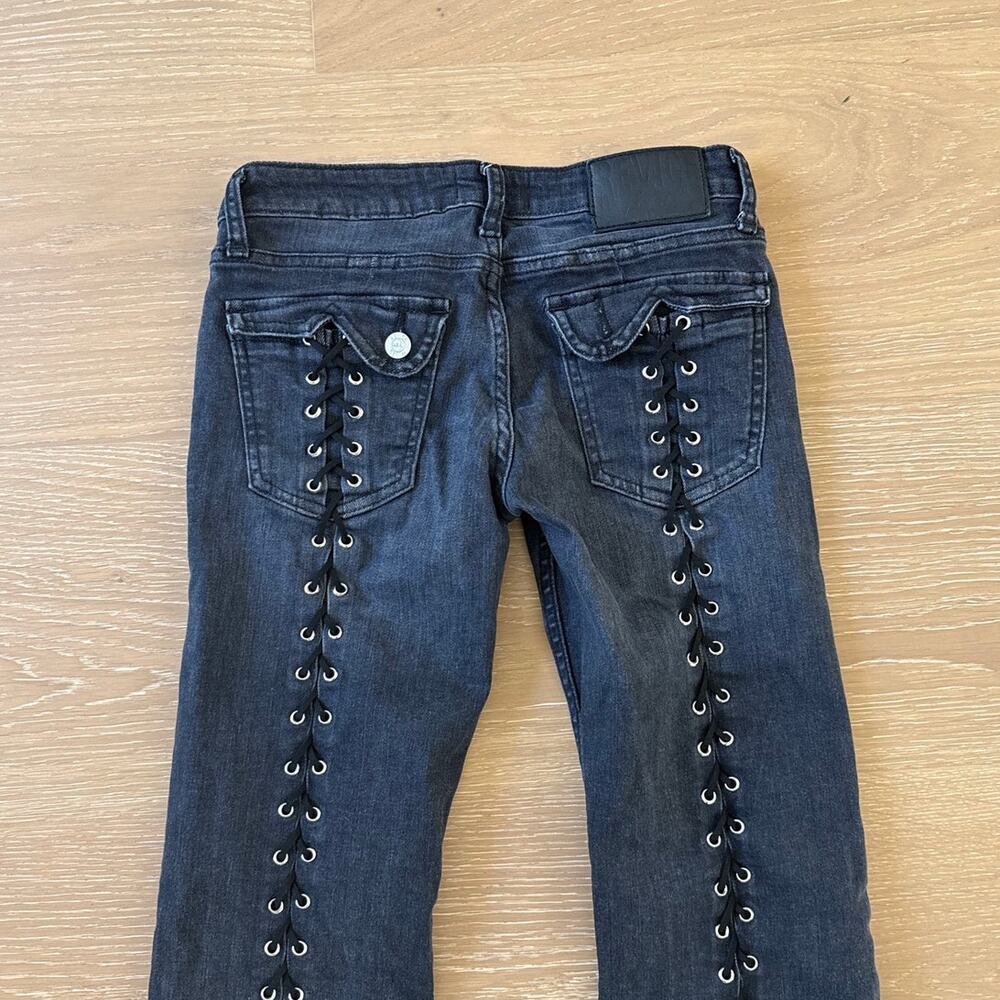 Revice Jeans Lace Up Flares Icon Gibson Size 25 Faded Black - Picture 5 of 6
